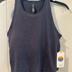 Vuori ribbed Plyo Tank built in bra brand new Azure Heather